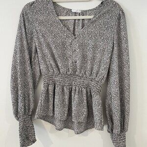 Animal print peplum top